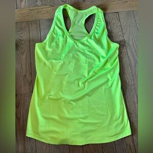 Lime green mesh back workout tank size L